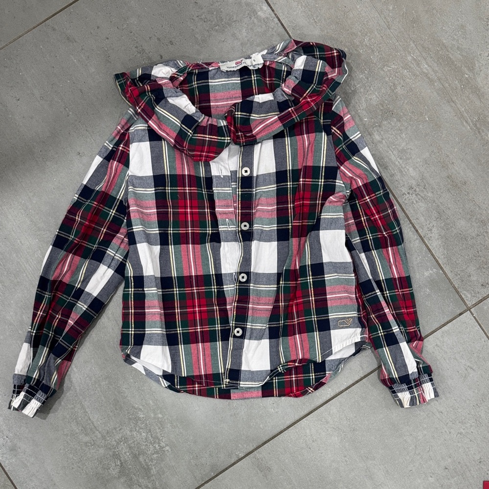 Girls Plaid Shirt - Vineyard Vines Size 5